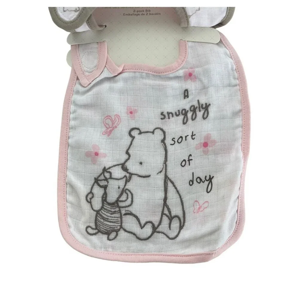 Disney Store Disney Baby Winnie The Pooh Piglet Tigger Pink Bib Set